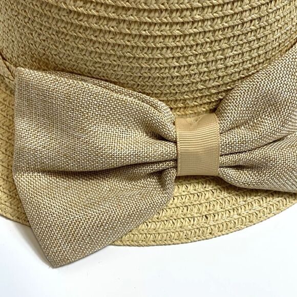 Arianna By Howard’s Tan Straw Sunhat With Woven Ribbon and Back Bow Size 58cm - Picture 12 of 13